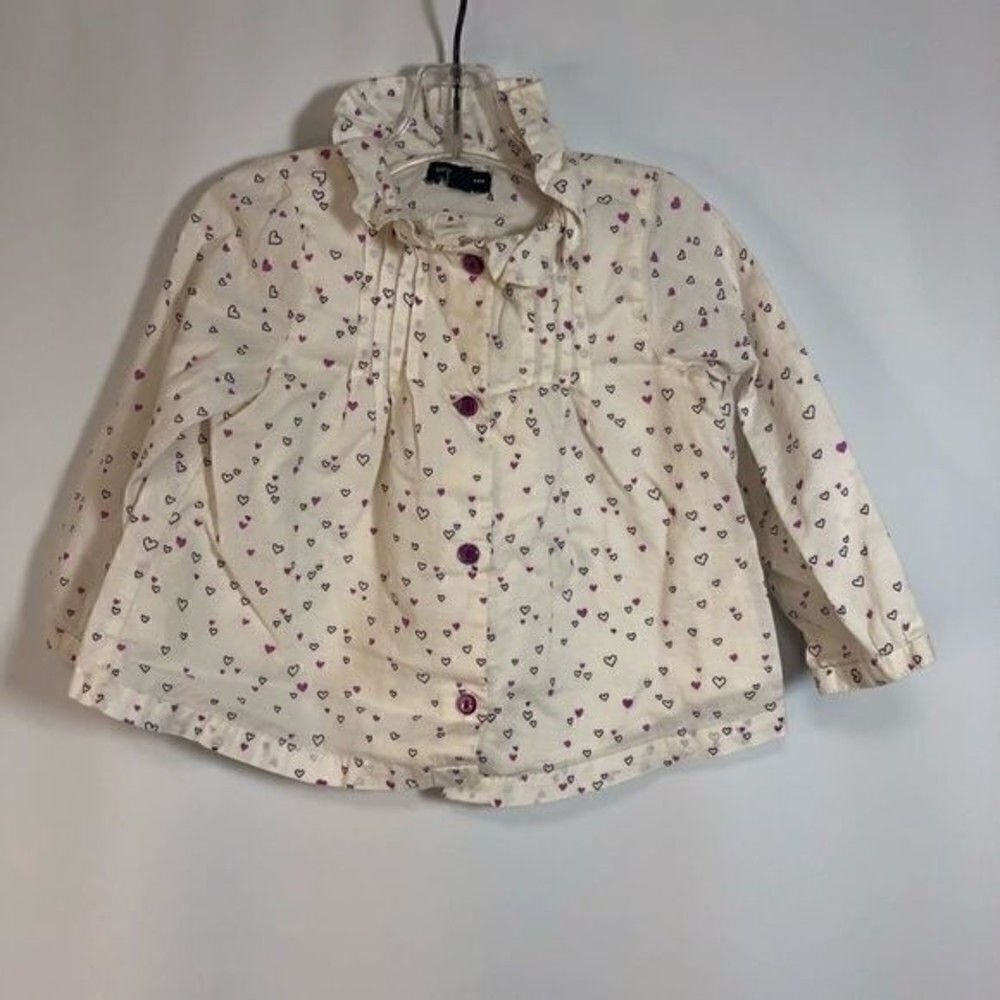 Baby Gap 12-18 Month Heart Button Down Shirt.